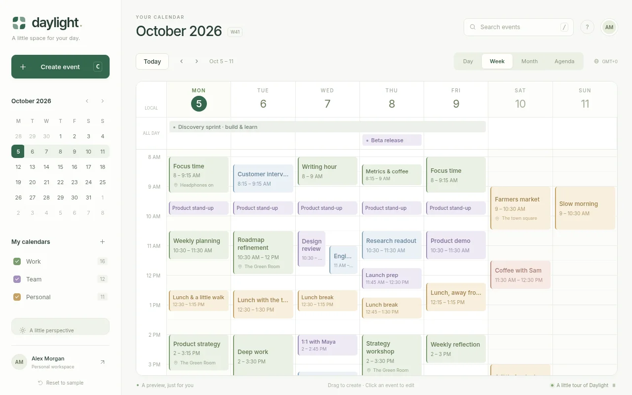 GPT-6 Astra's output for Calendar planner
