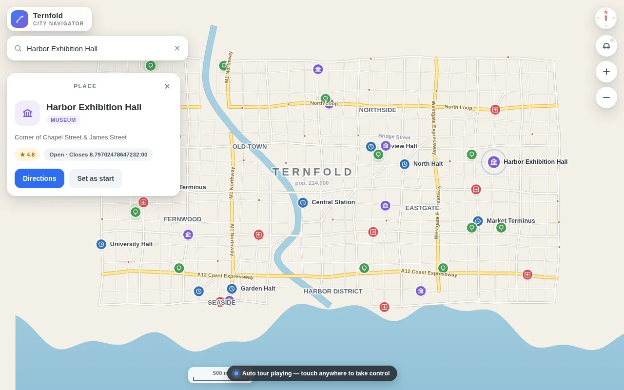 DeepSeek V4.1 Flash's output for City maps navigator