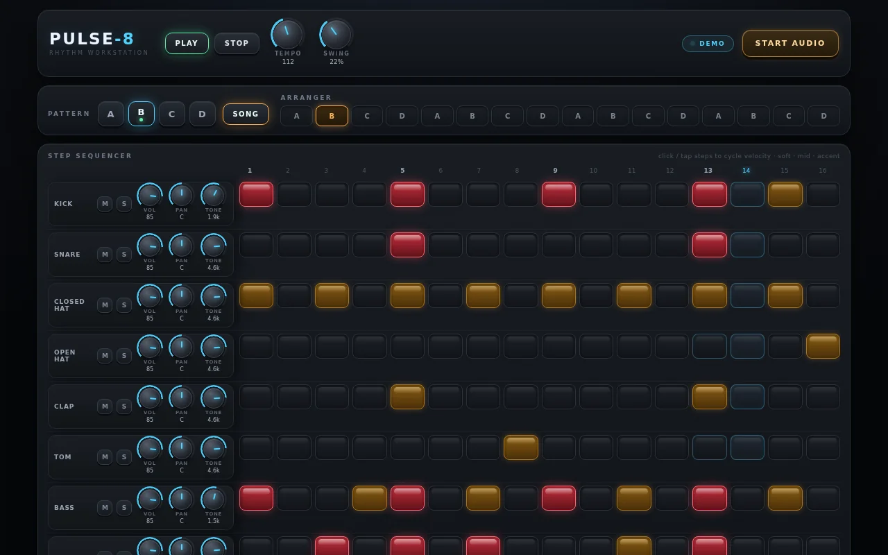DeepSeek V4.1 Flash's output for Drum machine daw