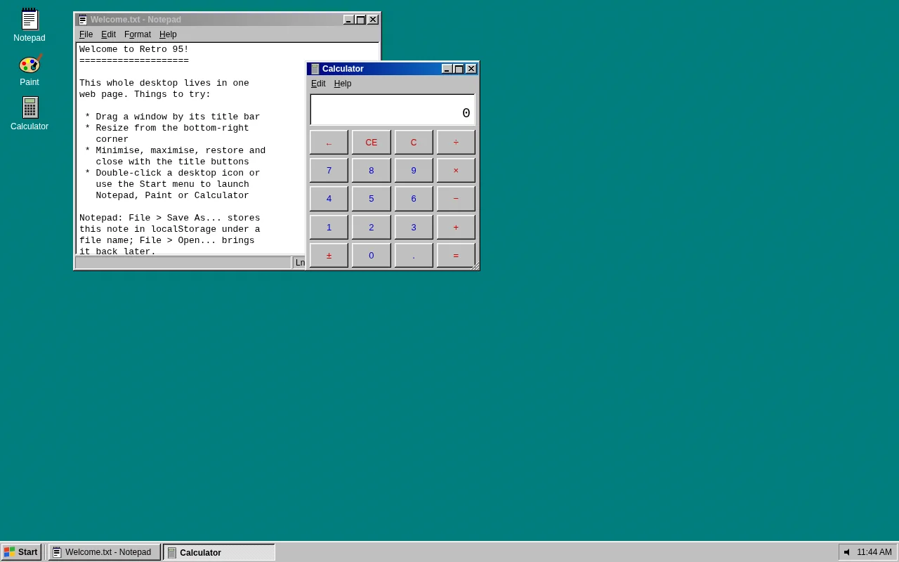 Claude Opus 5.5's output for Retro desktop