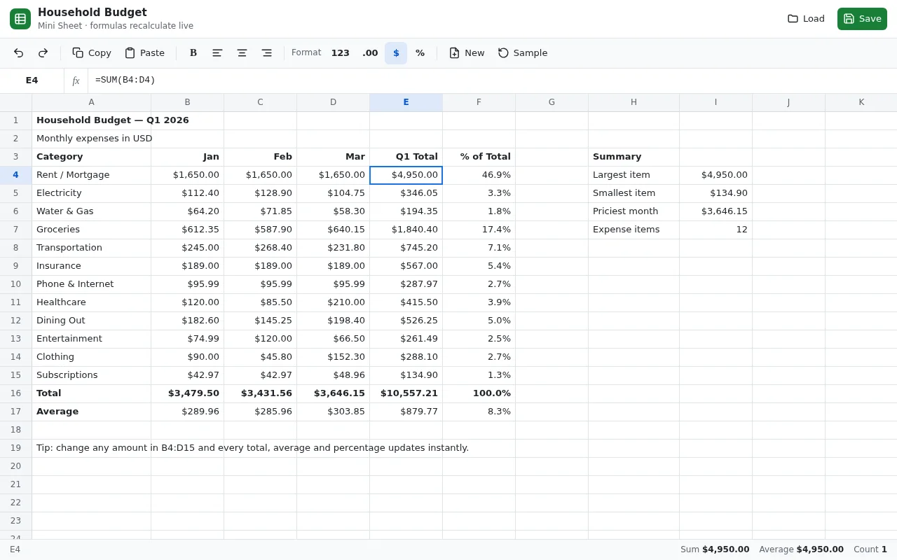 Claude Opus 5.5's output for Spreadsheet