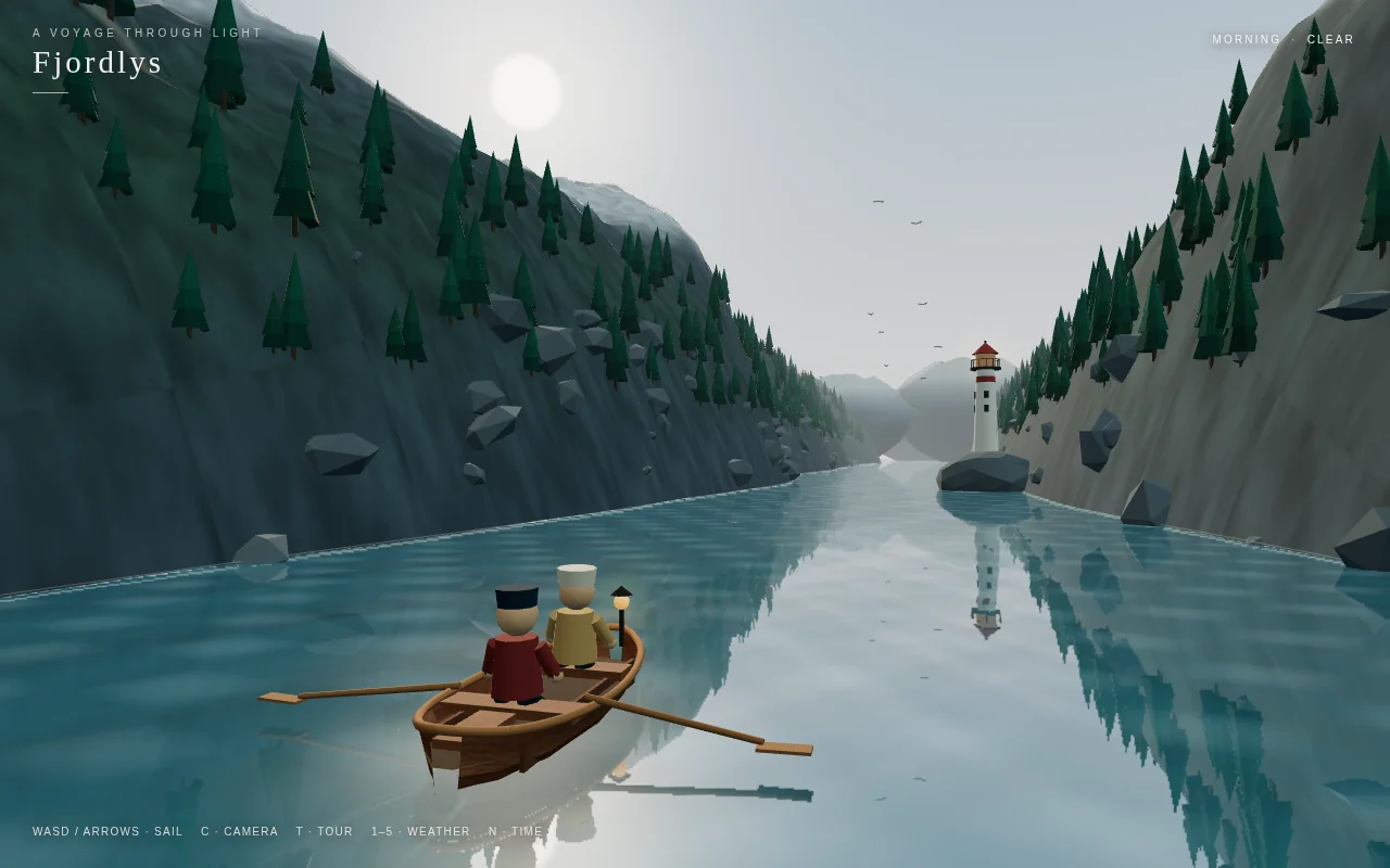 GPT-6 Sol's output for Fjord scene (Three.js)