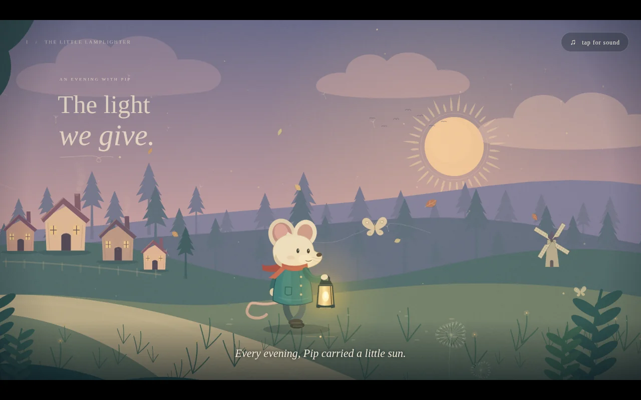 GPT-6 Astra's output for Animated short (HTML/JS)