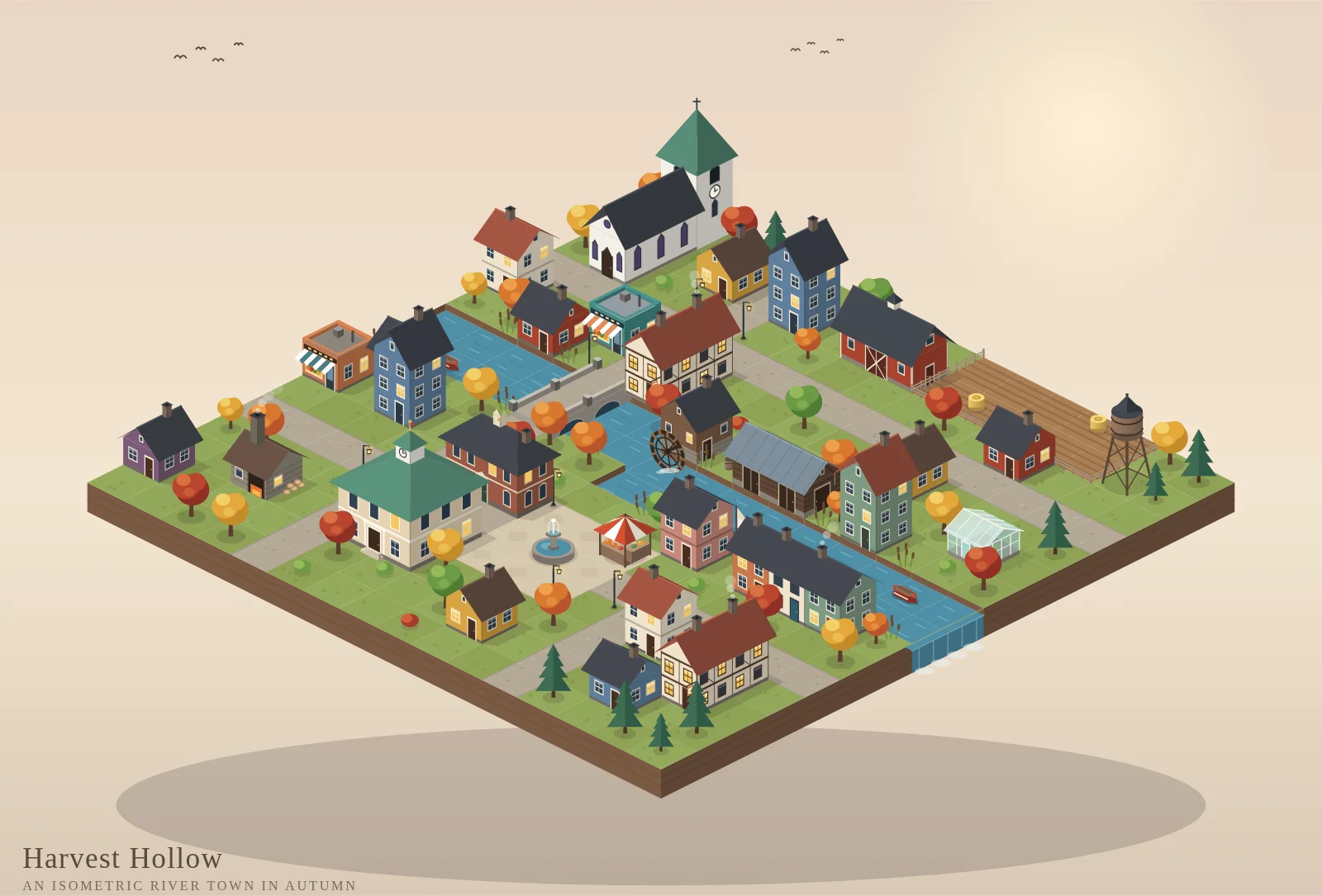Claude Fable 5.1's SVG for Isometric SVG town with sprite sheet