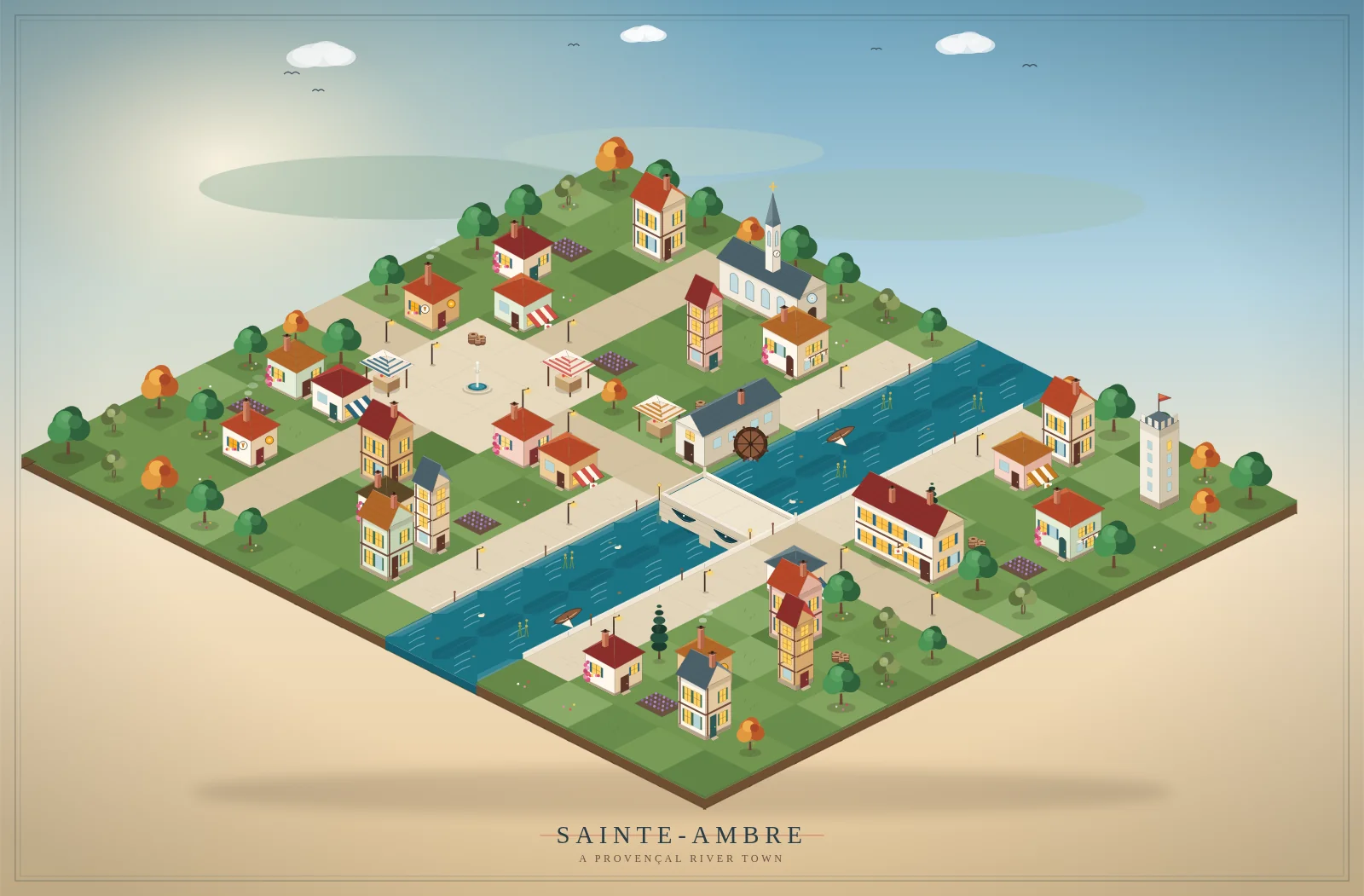 Grok 4.7's SVG for Isometric SVG town with sprite sheet
