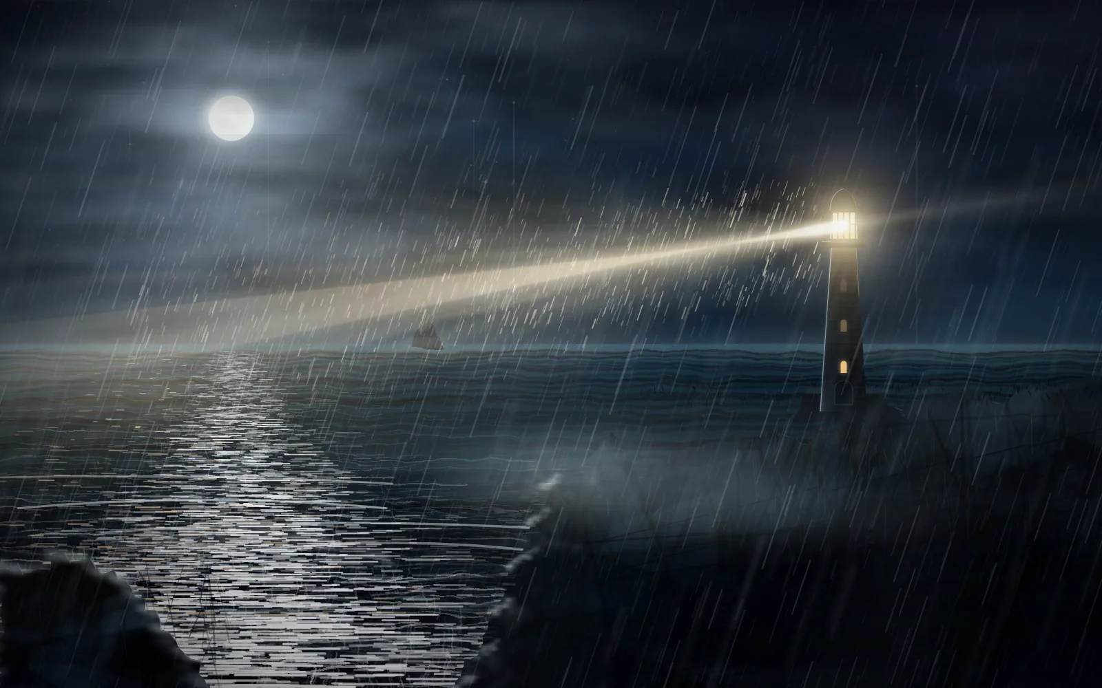 DeepSeek V4.1 Flash's SVG for Lighthouse on a headland at night