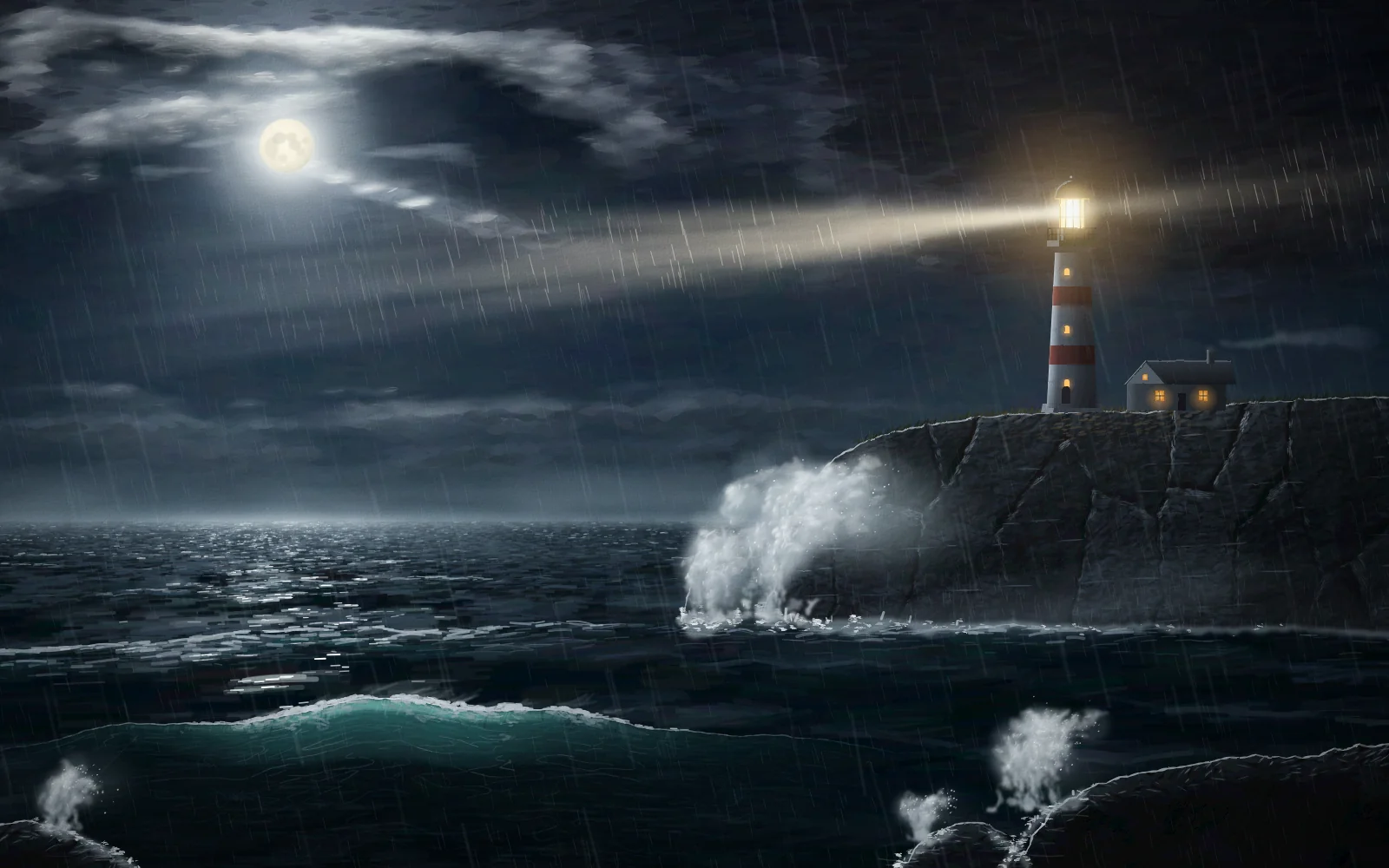 Claude Opus 5.5's SVG for Lighthouse on a headland at night