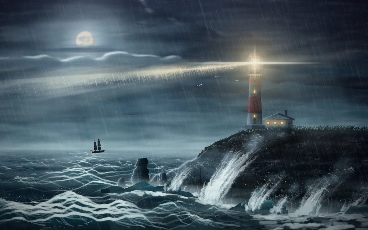 Claude Sonnet 5.5's SVG for Lighthouse on a headland at night