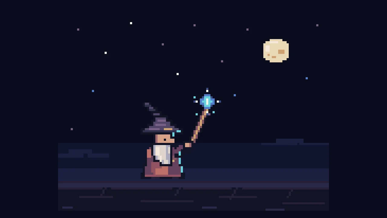 GPT-6 Sol's output for 16-bit pixel wizard sprite loop