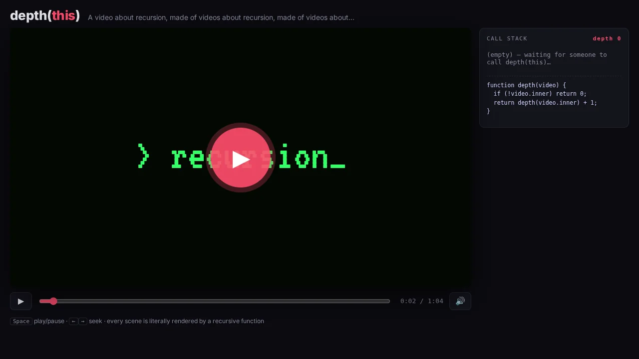 Claude Opus 5.5's output for Recursion explainer