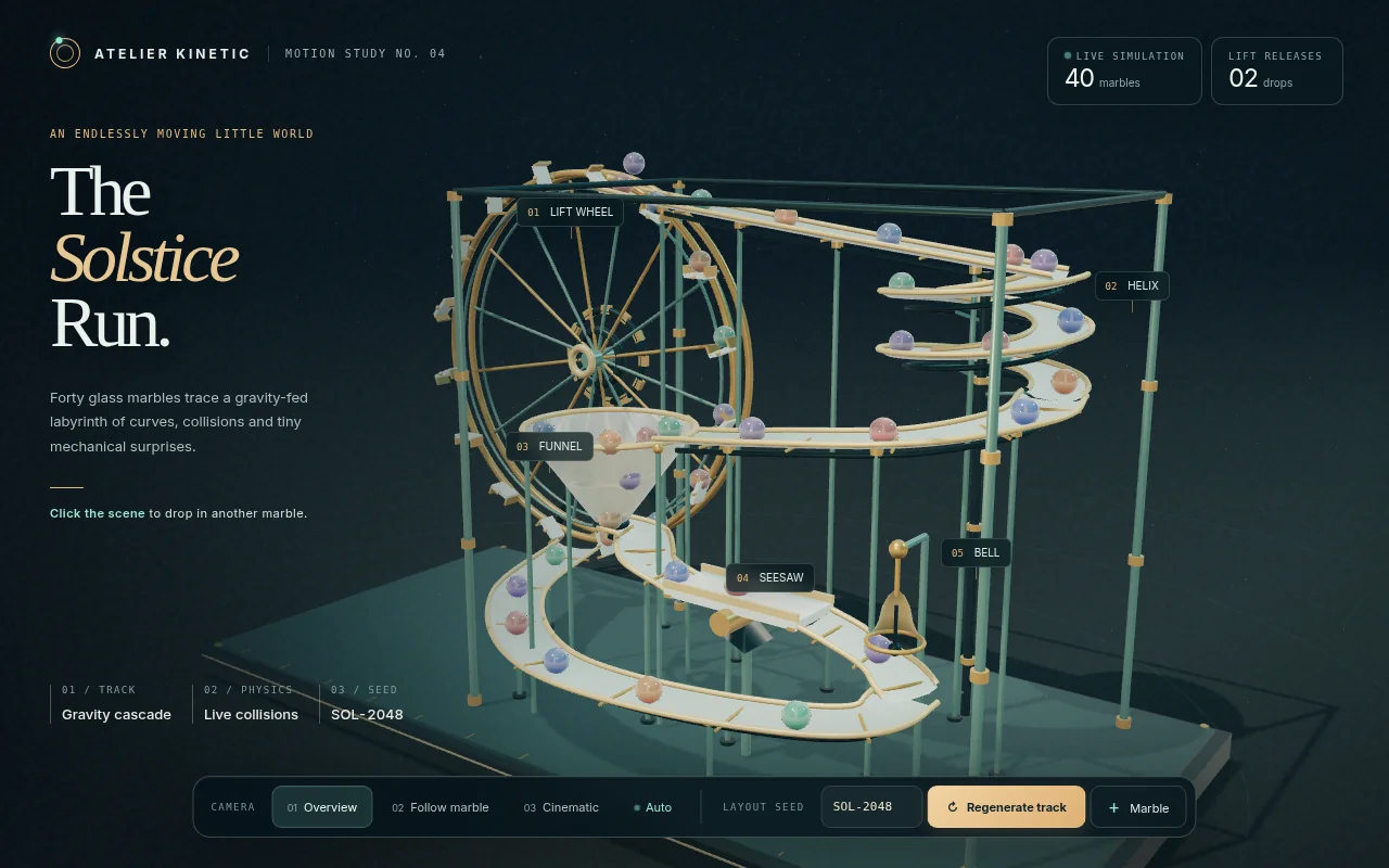 GPT-6 Sol's output for Marble run machine