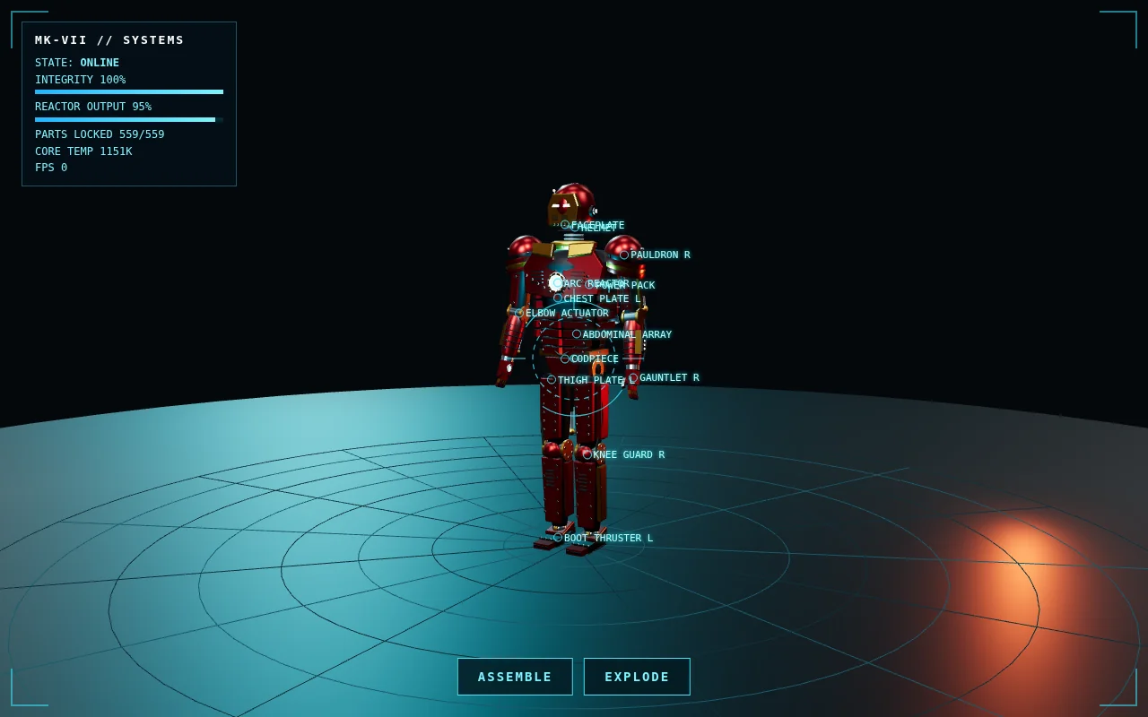 Claude Opus 5.5's output for Procedural armor suit