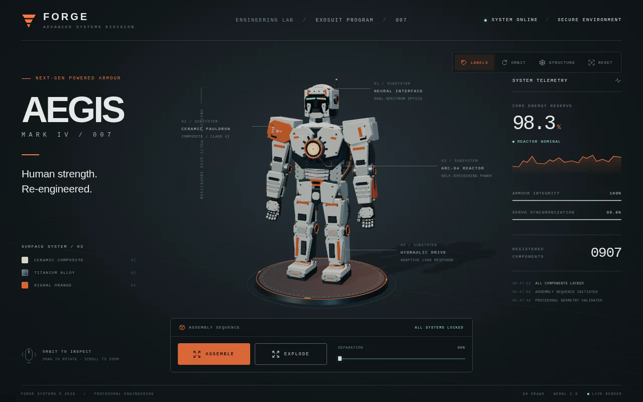 gpt-6.1-sol's output for Procedural armor suit