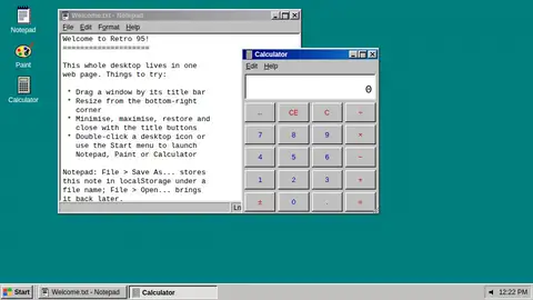 Claude Opus 5.5, Claude Code: Retro desktop