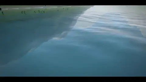 Kimi K3, OpenCode: Fjord scene (Three.js)