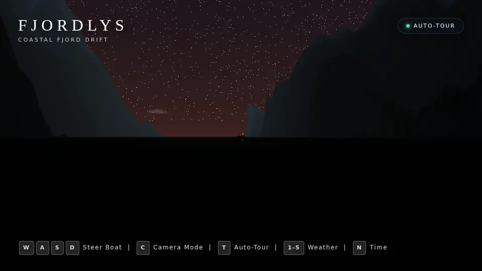 Gemini 3.6 Flash's output for Fjord scene (Three.js)