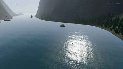 Claude Opus 5.5, Raw API (one-shot): Fjord scene (Three.js)