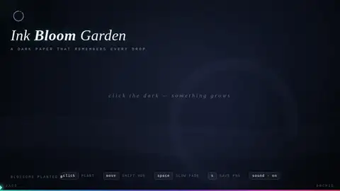 Qwen3.8 27B, Raw API (one-shot): 001 Ink Bloom Garden