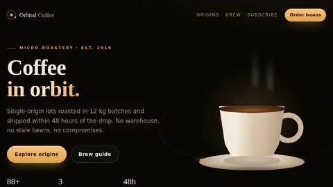 DeepSeek V4.1 Flash, Raw API (one-shot): 003 Orbital Coffee Landing