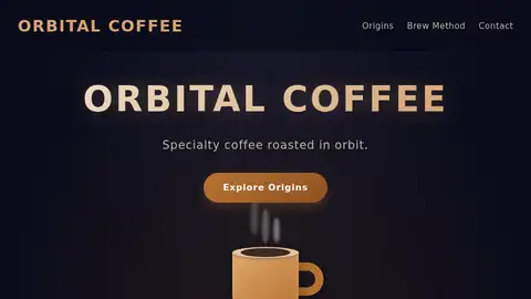 DeepSeek V4 Pro, Raw API (one-shot): 003 Orbital Coffee Landing