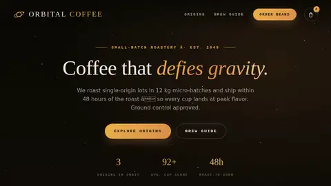 Kimi K3, Raw API (one-shot): 003 Orbital Coffee Landing