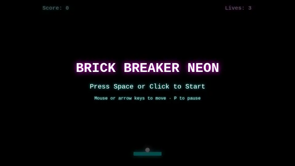 DeepSeek V4 Pro's output for 004 Brick Breaker Neon