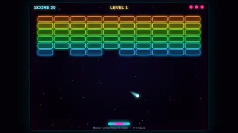 Claude Sonnet 5, Raw API (one-shot): 004 Brick Breaker Neon