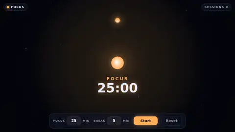 DeepSeek V4.1 Flash, Raw API (one-shot): 005 Focus Timer Orbit