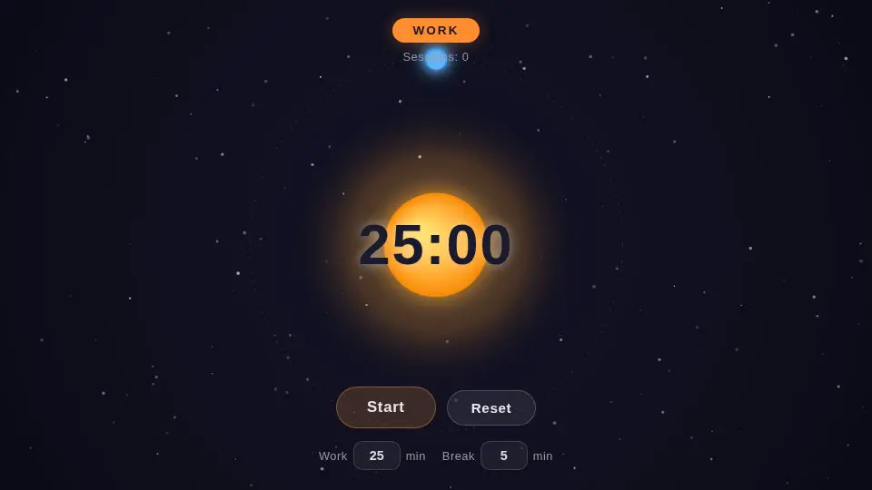 DeepSeek V4 Pro's output for 005 Focus Timer Orbit