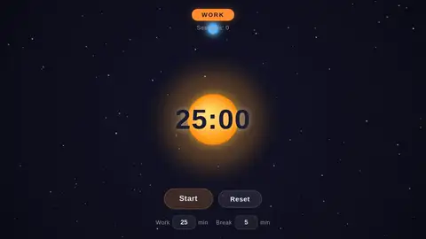 DeepSeek V4 Pro, Raw API (one-shot): 005 Focus Timer Orbit