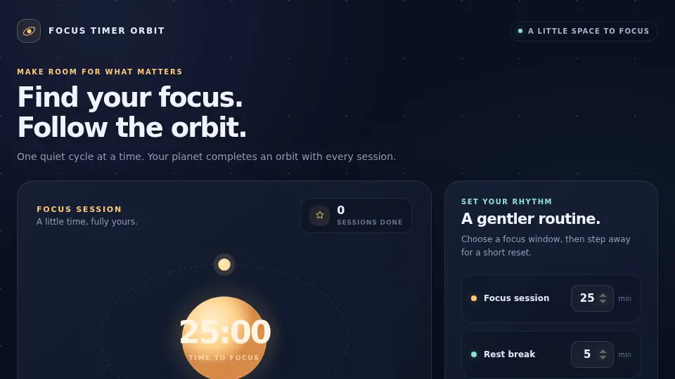 GPT-6 Luna's output for 005 Focus Timer Orbit