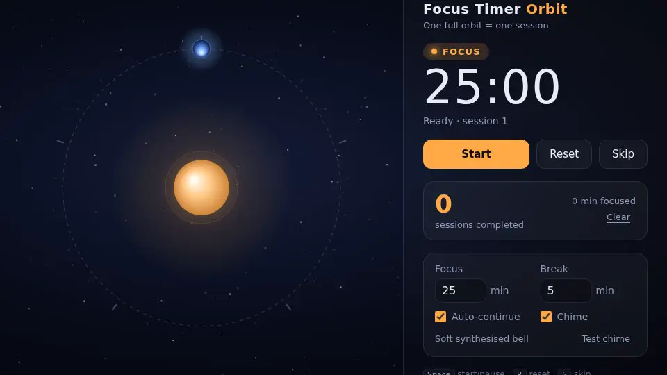 Claude Opus 5.5's output for 005 Focus Timer Orbit