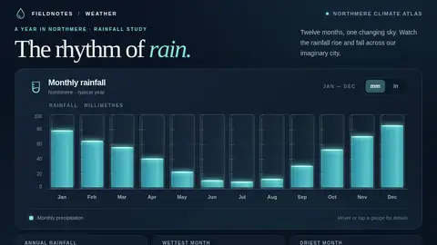 GPT-6 Sol, Raw API (one-shot): 006 Rainfall Bars