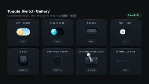DeepSeek V4.1 Flash, Raw API (one-shot): 010 Toggle Switch Gallery