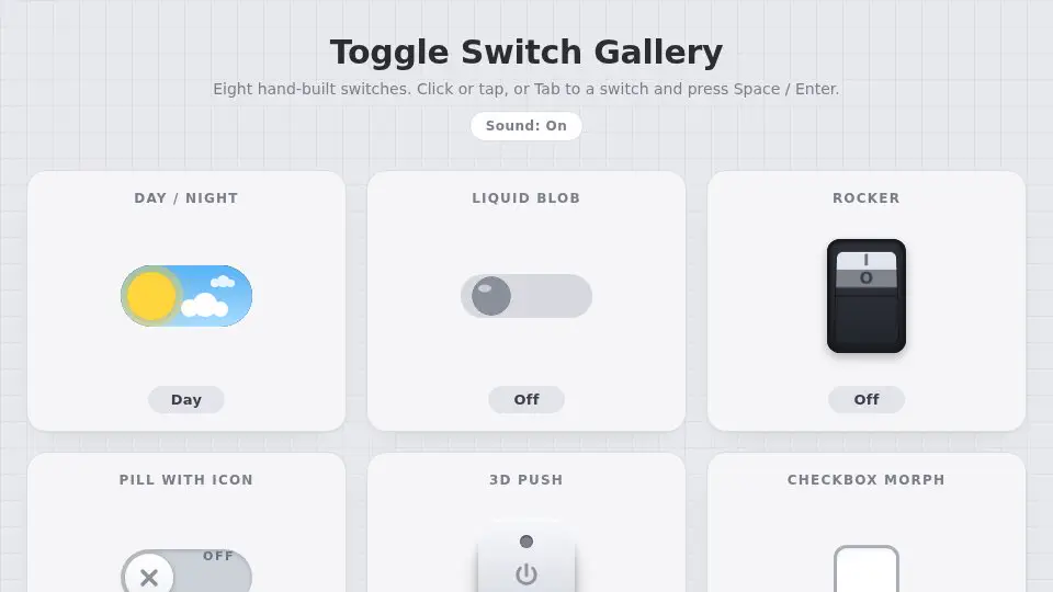 Claude Fable 5.1's output for 010 Toggle Switch Gallery