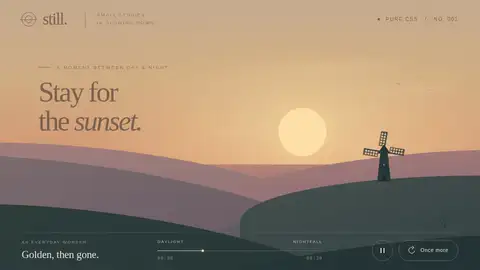 GPT-6 Astra, Raw API (one-shot): 011 Pure CSS Sunset