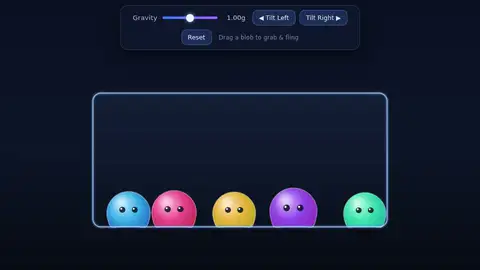 DeepSeek V4.1 Flash, Raw API (one-shot): 013 Soft Body Blobs