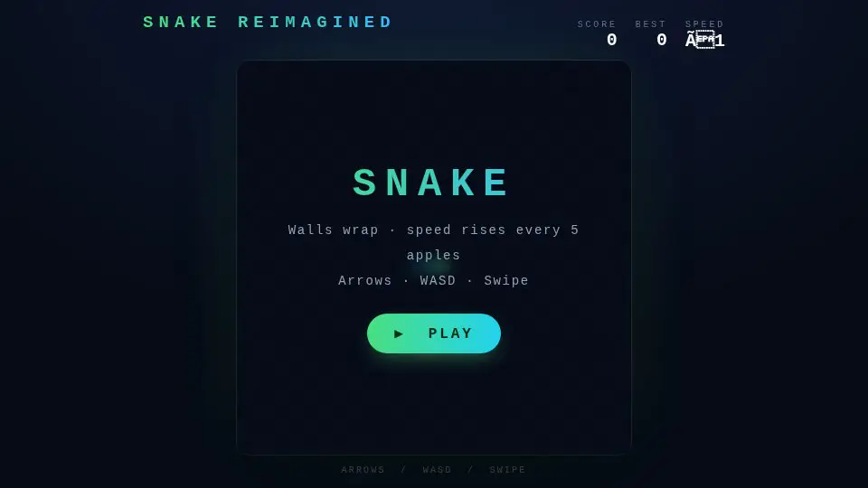 Kimi K3's output for 014 Snake Reimagined