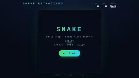 Kimi K3, Raw API (one-shot): 014 Snake Reimagined