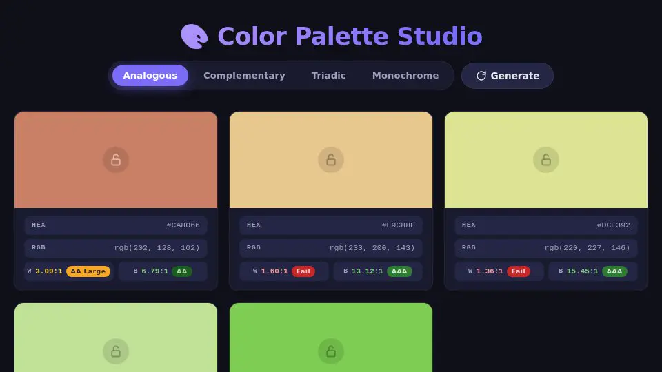 DeepSeek V4 Pro's output for 015 Color Palette Studio