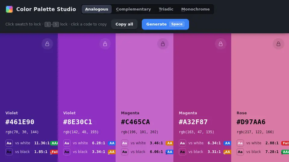 Claude Fable 5.1's output for 015 Color Palette Studio