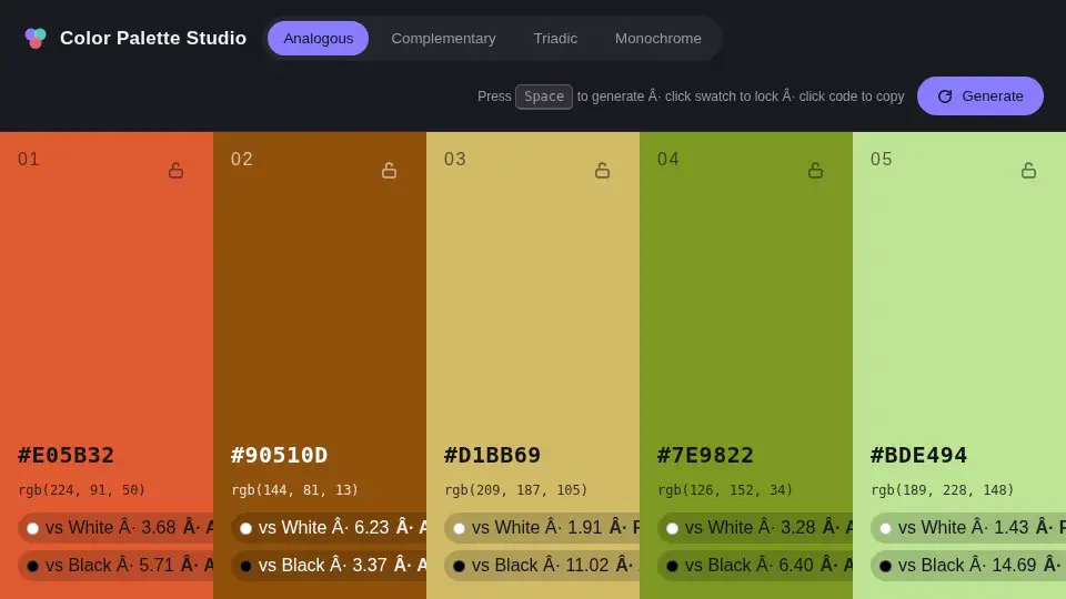 Kimi K3's output for 015 Color Palette Studio