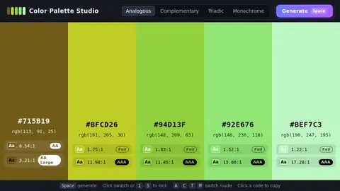 Claude Opus 5.5, Raw API (one-shot): 015 Color Palette Studio