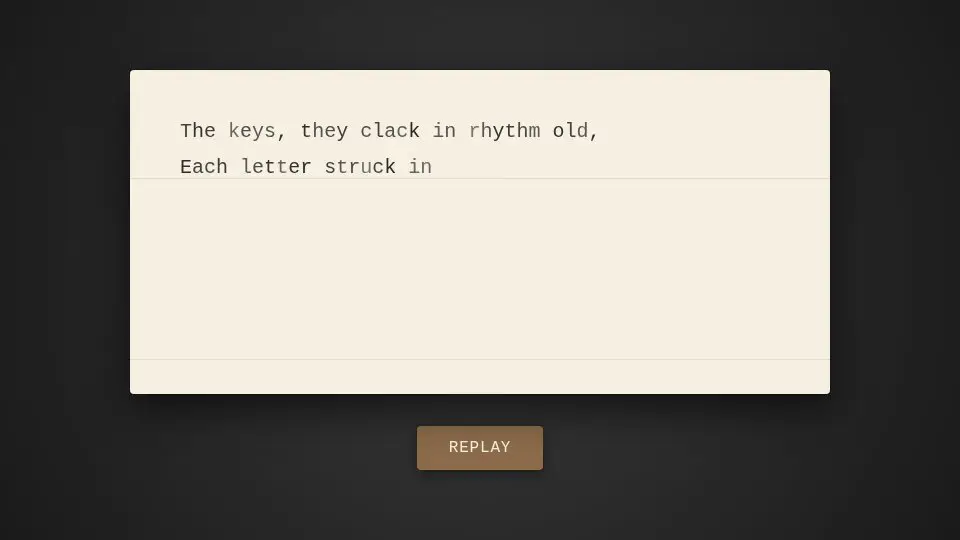 DeepSeek V4 Pro's output for 017 Typewriter Poem