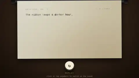 Claude Fable 5.1, Raw API (one-shot): 017 Typewriter Poem