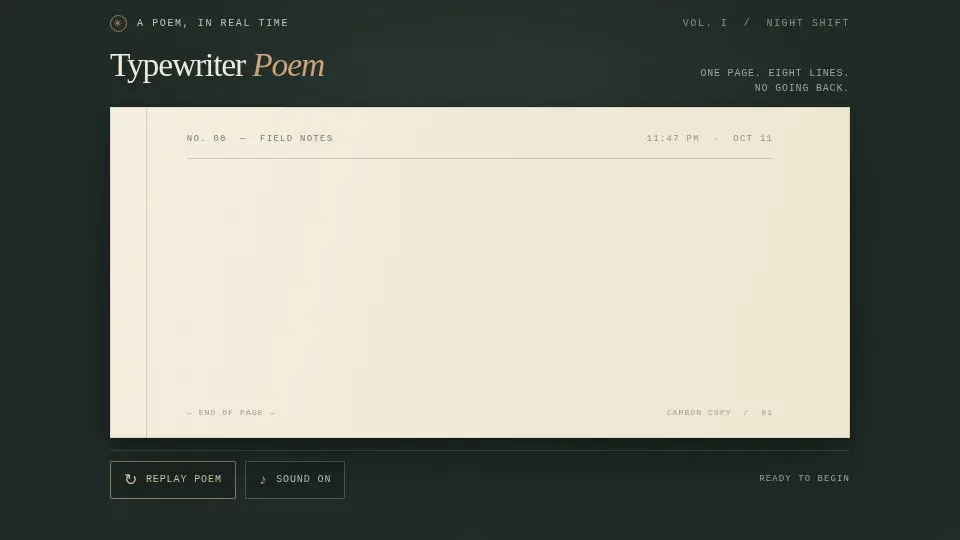 GPT-6 Luna's output for 017 Typewriter Poem
