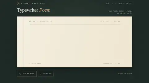 GPT-6 Luna, Raw API (one-shot): 017 Typewriter Poem