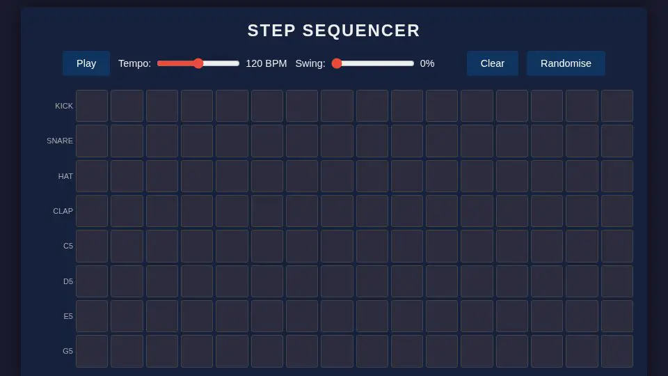 DeepSeek V4 Pro's output for 018 Step Sequencer Grid