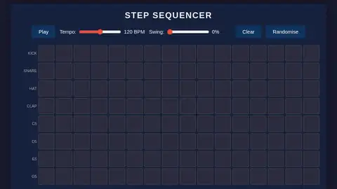 DeepSeek V4 Pro, Raw API (one-shot): 018 Step Sequencer Grid