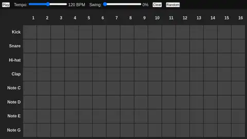 gpt-oss-120b, Raw API (one-shot): 018 Step Sequencer Grid
